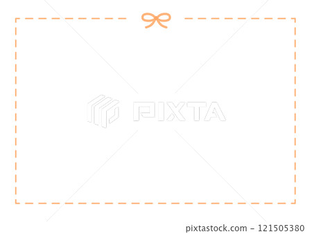 帶有絲帶的簡單橙色框架 帶有絲帶的簡單橙色框架 121505380