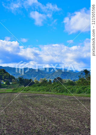 Countryside scenery: View of the Usune River in early autumn, Numata City 121505566
