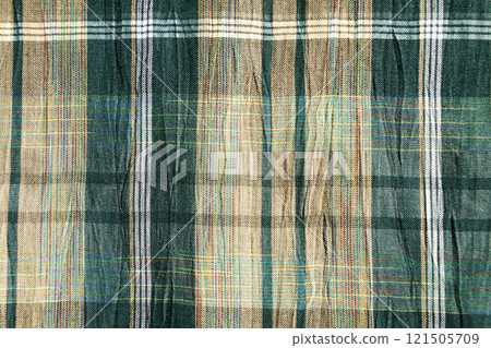 Wrinkled country check fabric 121505709