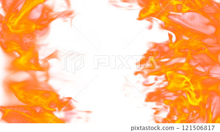 3d illustration. Tongues of flame from two sides on a white background. 3d illustration. Tongues of flame from two sides on a white background. 121506817