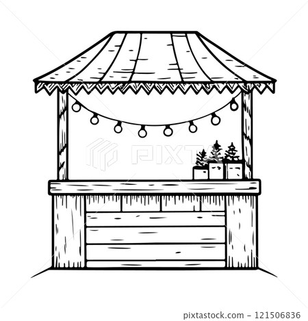 Traditional Christmas market stand 121506836