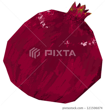 Hand drawn unbroken pomegranate 121506874