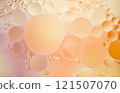 Beige and Orange Abstract Background with Floating Oil Bubbles 121507070
