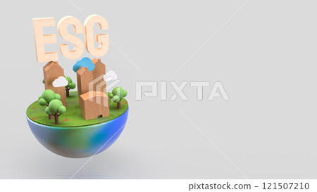 The ESG or Environmental, social, and governance for eco concept 3d rendering. 121507210