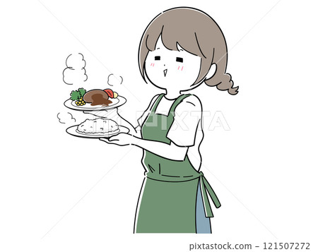 搬運食物的餐廳工作人員(Midori) 搬運食物的餐廳工作人員(Midori) 121507272