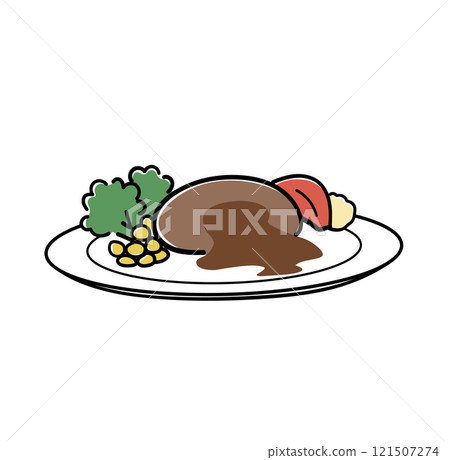 簡單的線條畫漢堡 簡單的線條畫漢堡 121507274