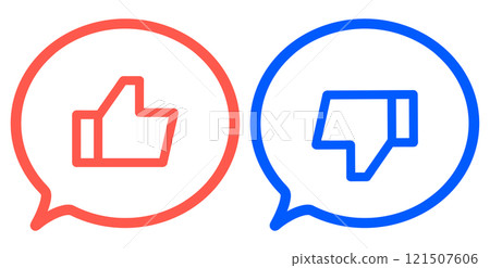 Red and blue | Good mark and bad mark speech bubbles 121507606