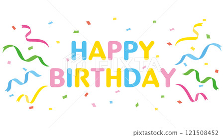 Fun Happy Birthday lettering illustration Fun Happy Birthday lettering illustration 121508452