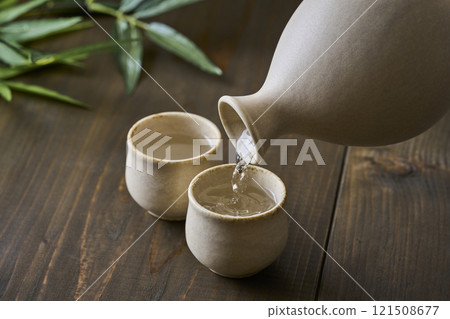 Sake to be poured into your mouth Sake to be poured into your mouth 121508677