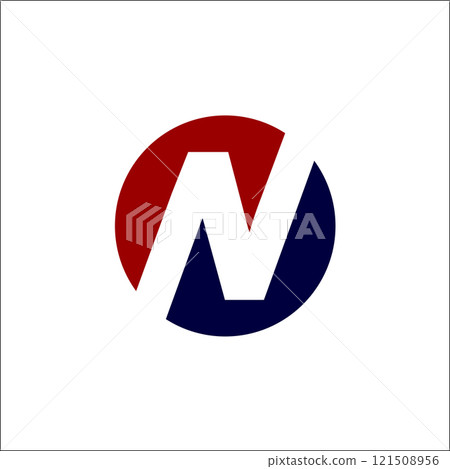 initials N solid circle logo vector 121508956