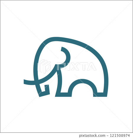 elephant logo vector monoline art illustration 121508974