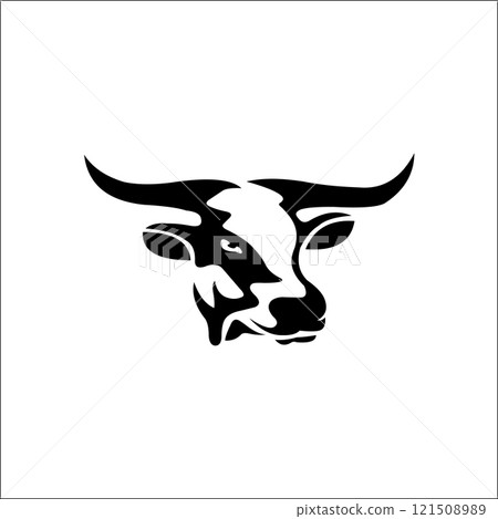Cow head silhouette vector logo 121508989