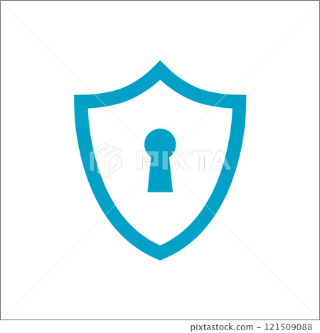 Illustration of shield lock concept icon logo vector 121509088