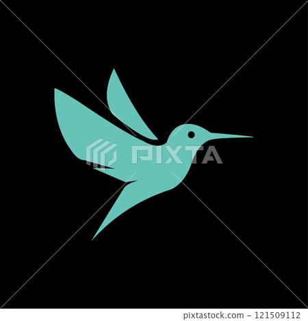 Flying hummingbirds on black background logo vector Flying hummingbirds on black background logo vector 121509112