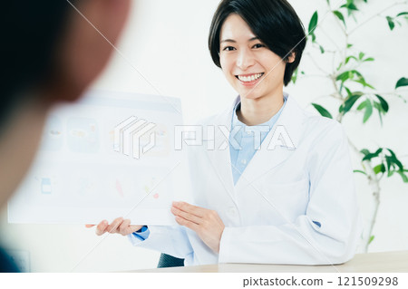 A female nutritionist giving nutritional guidance A female nutritionist giving nutritional guidance 121509298