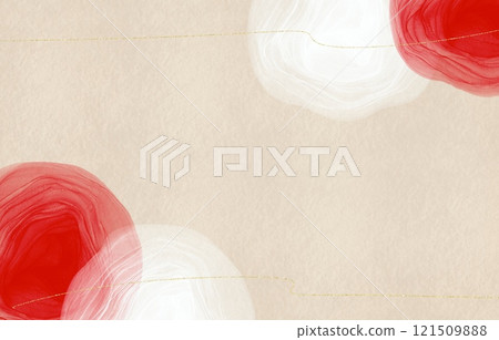 Red and white auspicious background: watercolor-style abstract background illustration for New Year's or graduation 121509888