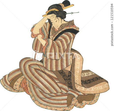 浮世繪插圖女人 121510594