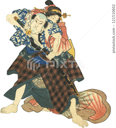 浮世繪插畫女男 浮世繪插畫女男 121510602