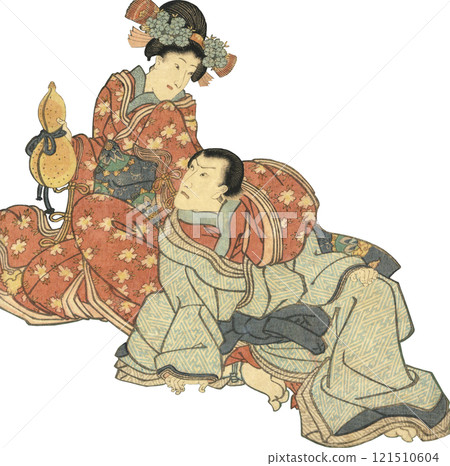 Ukiyo-e illustration women men 121510604