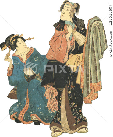 浮世繪插畫女男 121510607