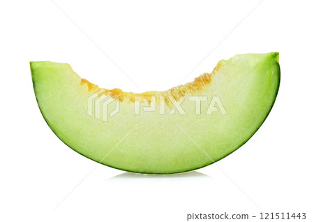 Sliced Cantaloupe melon on White Background Sliced Cantaloupe melon on White Background 121511443