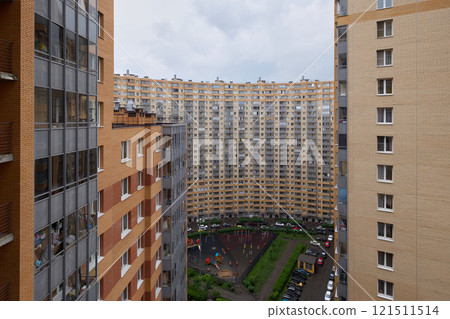Contemporary Urban Apartment Complex Featuring a Beautiful Courtyard View for Residents 121511514