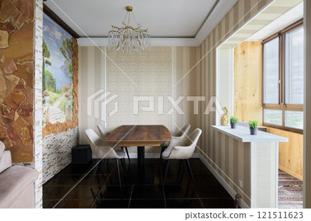 An Elegant Dining Space Featuring Modern Design, Abundant Natural Light, and Comfort An Elegant Dining Space Featuring Modern Design, Abundant Natural Light, and Comfort 121511623