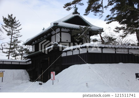 雪景大手門風景_弘前城 雪景大手門風景_弘前城 121511741