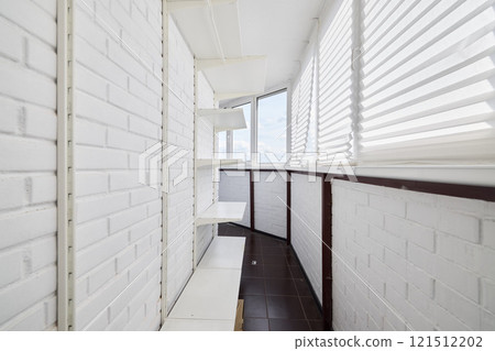 A Bright and Modern Indoor Balcony Featuring Stylish White Brick Walls for Your Home 121512202