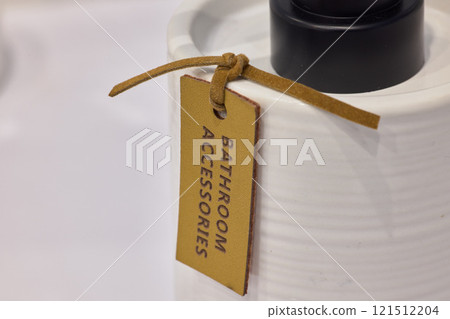 Discover stylish bathroom accessories with decorative tags to enhance your decor 121512204