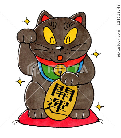 Black Maneki-Neko (Good luck and sparkle) 121512248