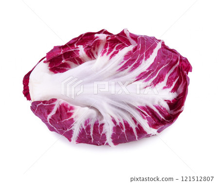 Radicchio leaf, red salad isolated on white background Radicchio leaf, red salad isolated on white background 121512807