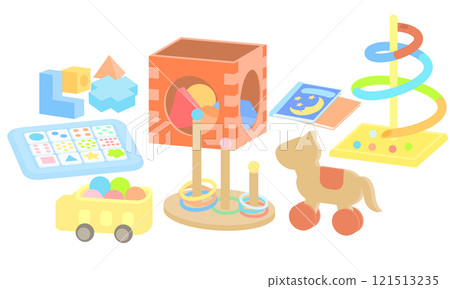 Illustrations of various toys for young children 121513235