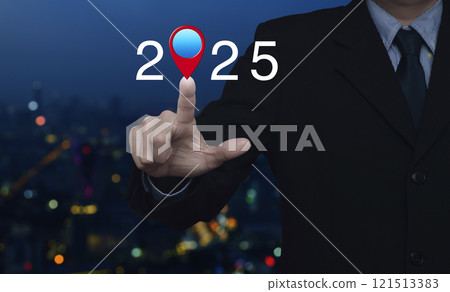 Happy new year 2025 map pointer navigation concept Happy new year 2025 map pointer navigation concept 121513383