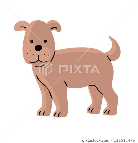 Cute dog on white background 121513479