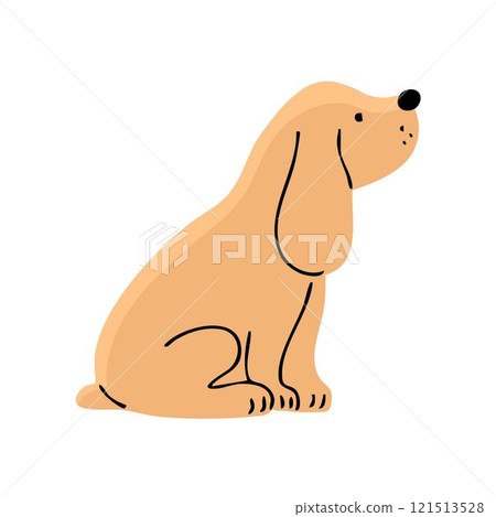 Cute spaniel dog on white background 121513528