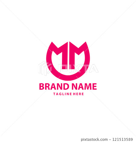 initial letter MM tulip shape logo design 121513589
