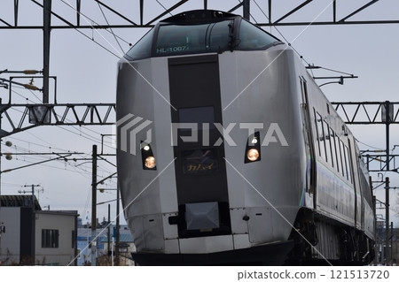 789 series train running smoothly on the Hakodate Main Line 121513720