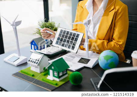Business planning hand using laptop for working technology and business Net zero and carbon neutral concept.NET ZERO Business planning hand using laptop for working technology and business Net zero and carbon neutral concept.NET ZERO 121514319