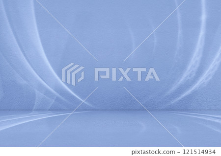 Studio Room with Circle Illuminated Light on Blue Wall Background Studio Room with Circle Illuminated Light on Blue Wall Background 121514934