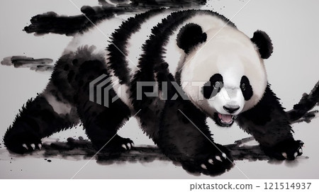 水墨畫熊貓 121514937