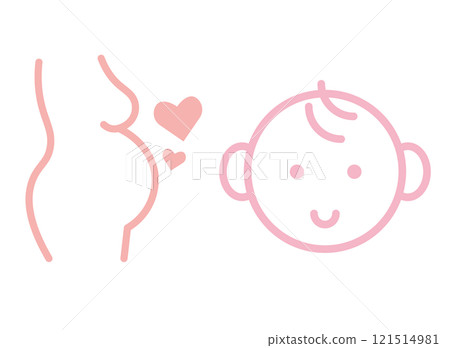 Pregnant woman baby icon Pregnant woman baby icon 121514981
