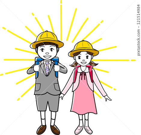 Illustration of a first grade elementary school student 121514984