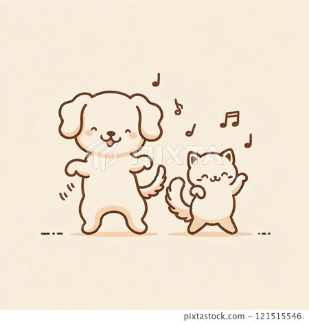 Dancing cat and dog 121515546