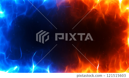 Flame effect material | Blue and red flame background CG 121515603