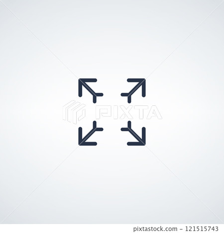 Expand arrows Icon for User Interface and Zoom Functions Ideal for Illustrating Expandable Content and Enlarging Options in Designs. Stock vector illustration isolated on white background. Expand arrows Icon for User Interface and Zoom Functions Ideal for Illustrating Expandable Content and Enlarging Options in Designs. Stock vector illustration isolated on white background. 121515743