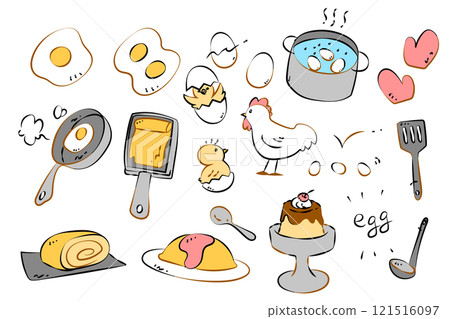 各種雞蛋的插圖 各種雞蛋的插圖 121516097