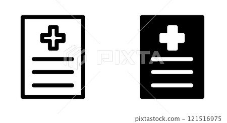 Medical Report icon design template Medical Report icon design template 121516975