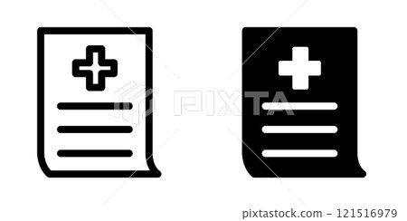 Medical Report icon design template Medical Report icon design template 121516979