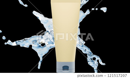 Cream bottle with water. Computer generated Cream bottle with water. Computer generated 121517207